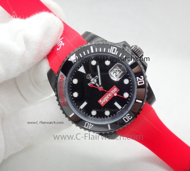 2019 New Model Rolex Supreme 40mm watch Red Rubber Strap 2019 New Model Rolex Supreme 40mm watch Red Rubber Strap